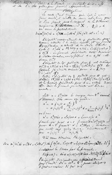 Le Verrier's calculation of Neptune's orbit
