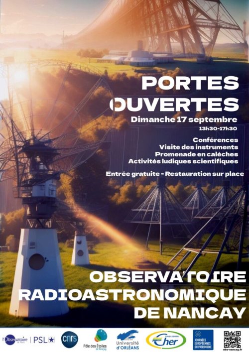 Affiche portes ouverte a l'Observatoire de Paris, site de Nançay